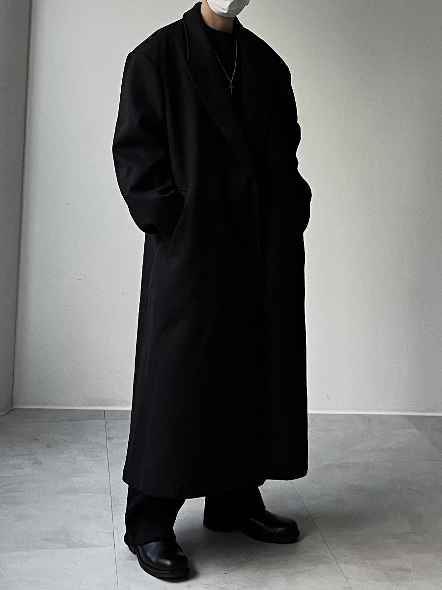 [MD추천] Hidden Maxi Long Black Coat