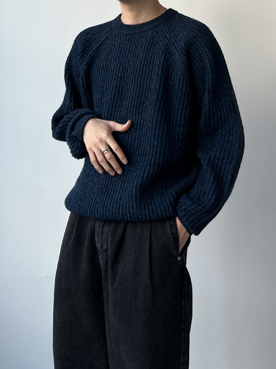 Wool Two-Tone Round Knit