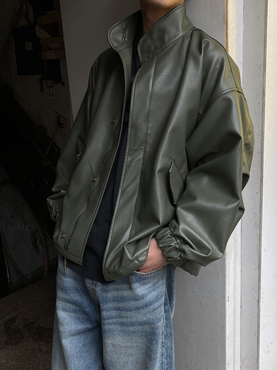Leather Half Field Jacket (5color)