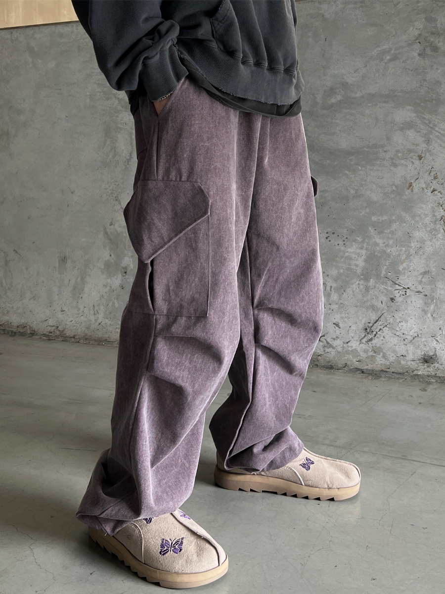 Purple Dying Curved Cargo Pants (1color)