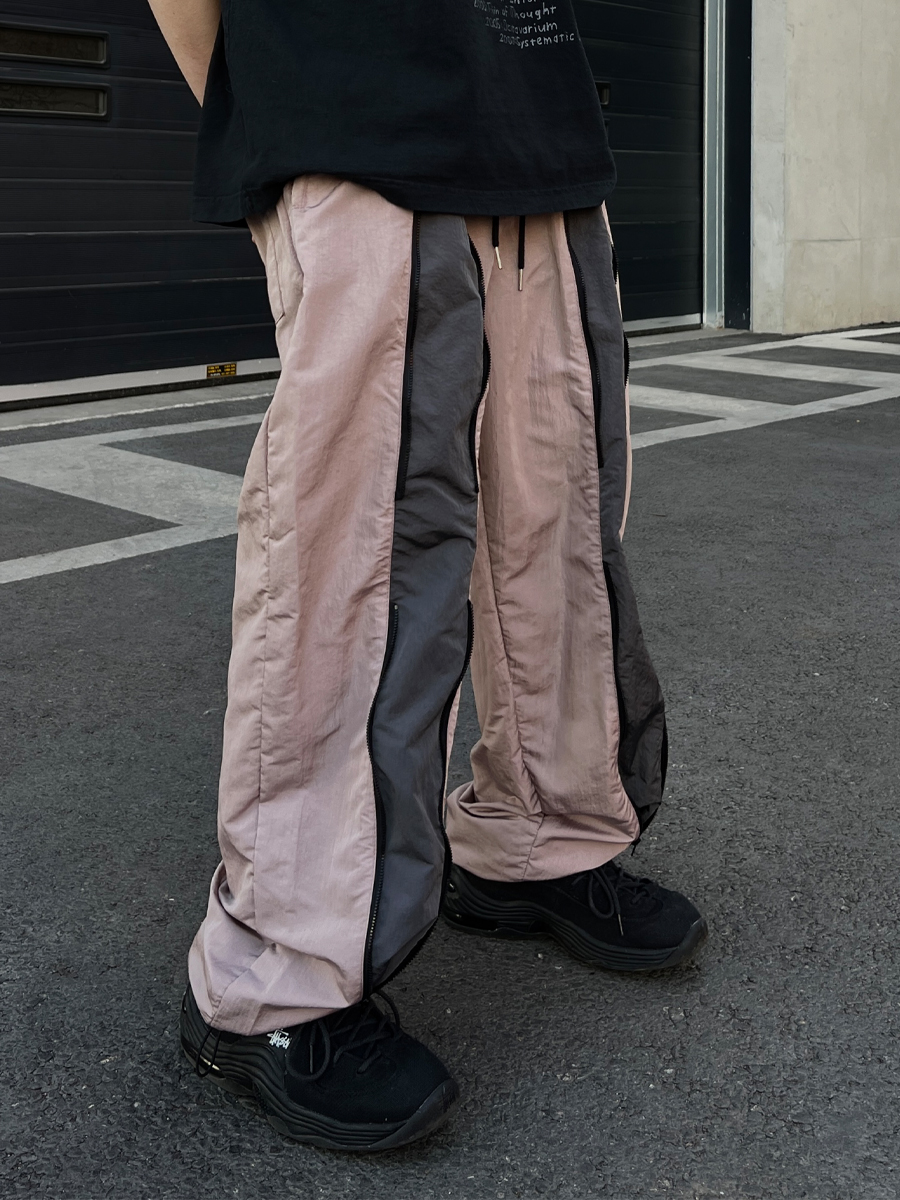 Front Zipper Nylon Pants (2color)