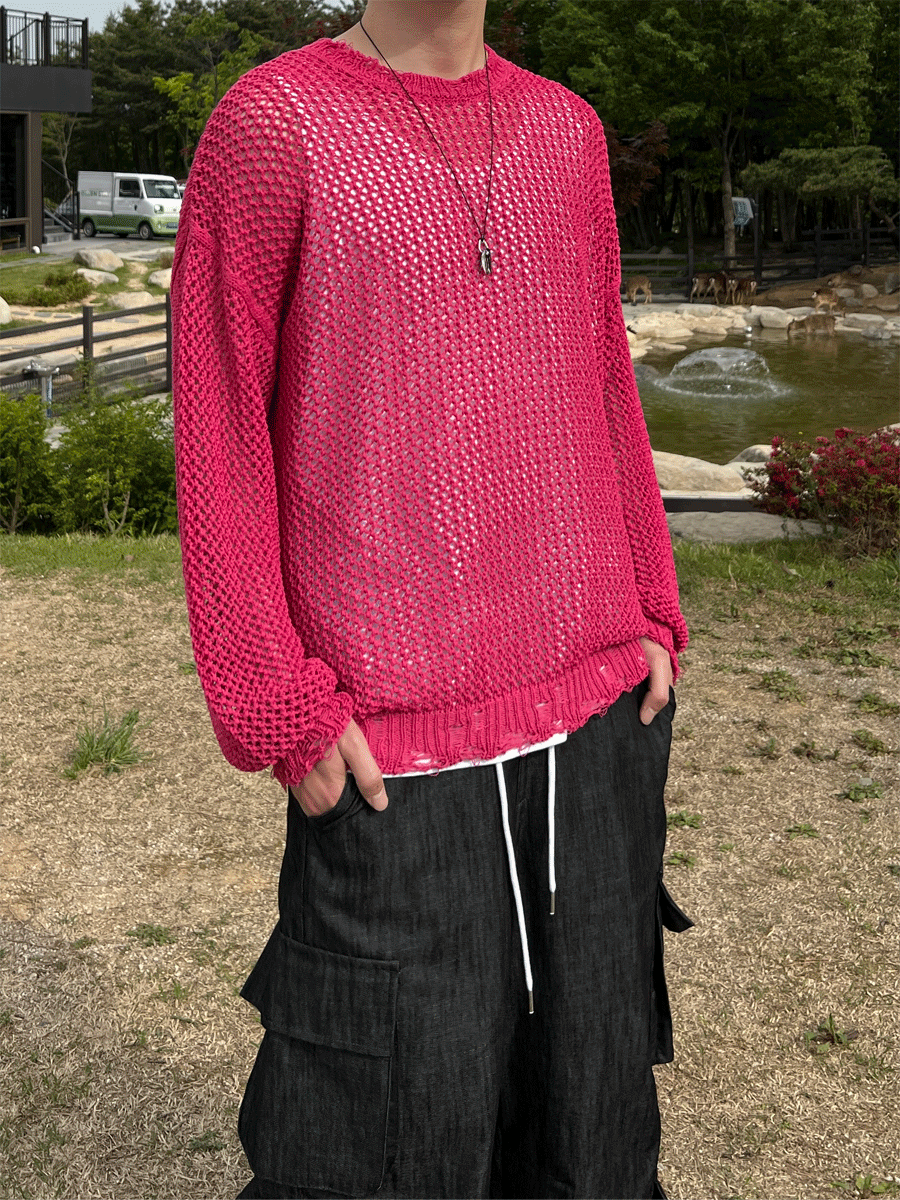 Damage Net See-through Knit (5color)