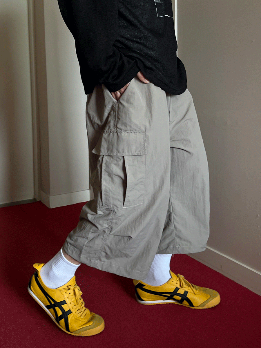 Nylon Cozy Cargo Bermuda Pants (4color)