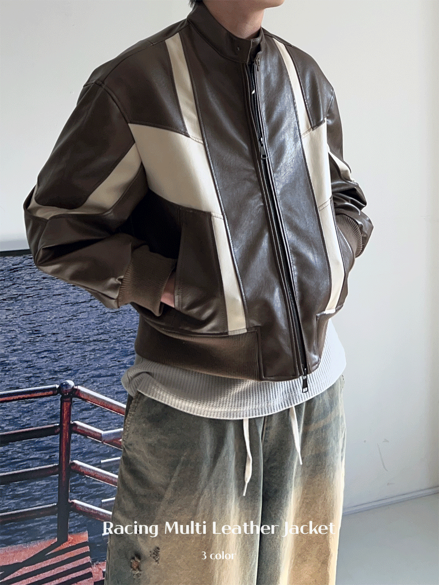 [추천] Racing Multi Leather Jacket (3color)