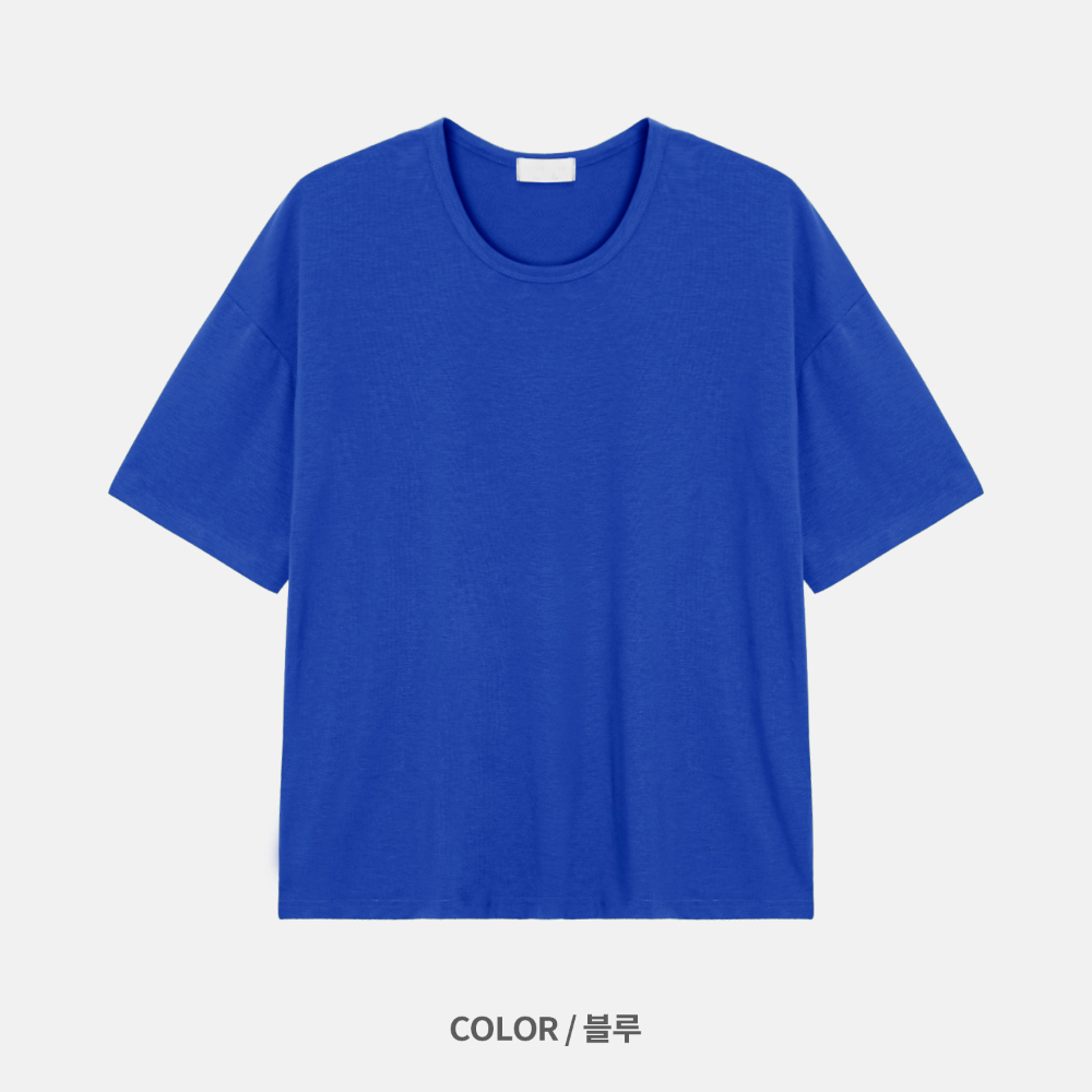 반팔 티셔츠 블루 색상 이미지-S1L31