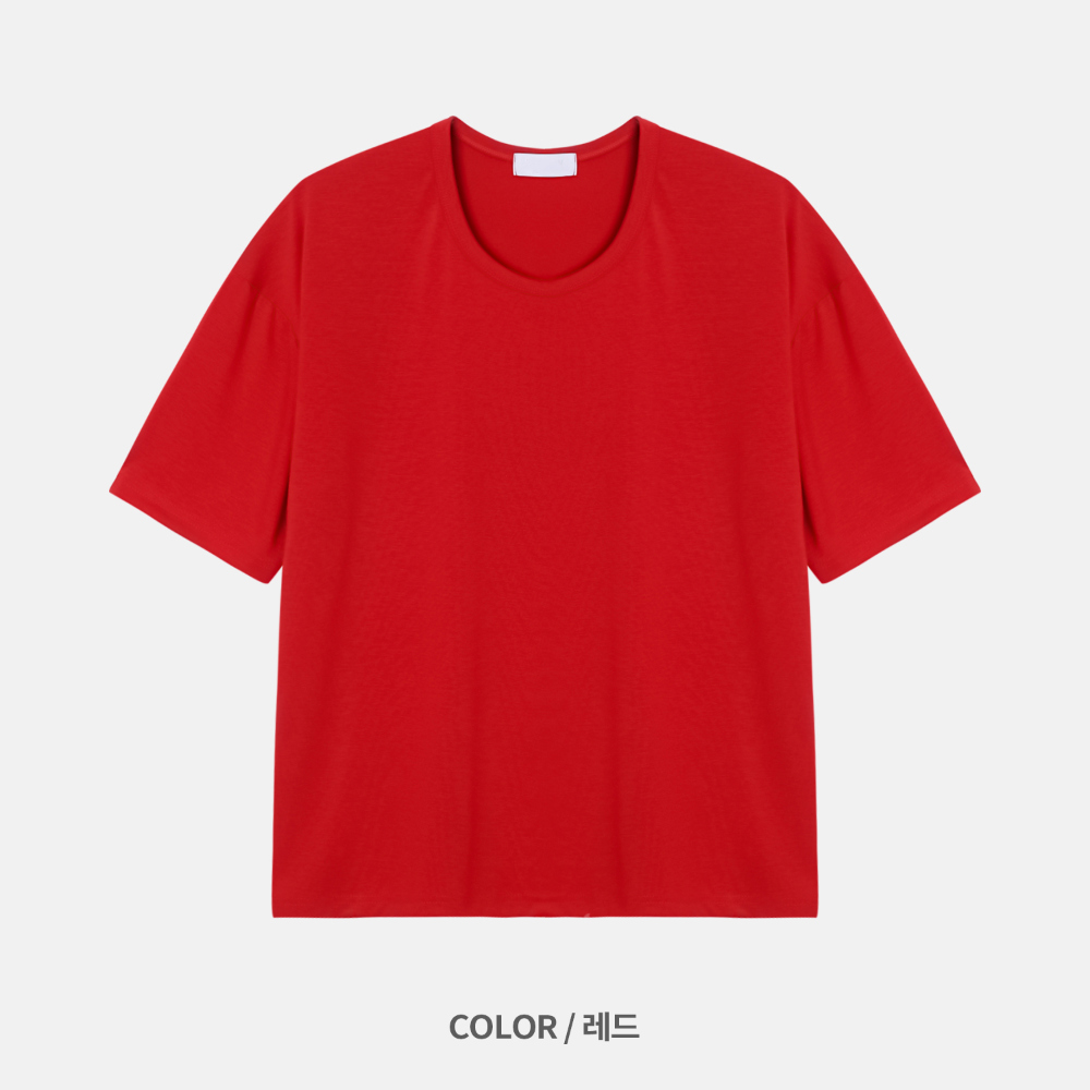 반팔 티셔츠 레드 색상 이미지-S1L29
